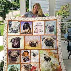 Pug Quilt Blanket and Home Decor