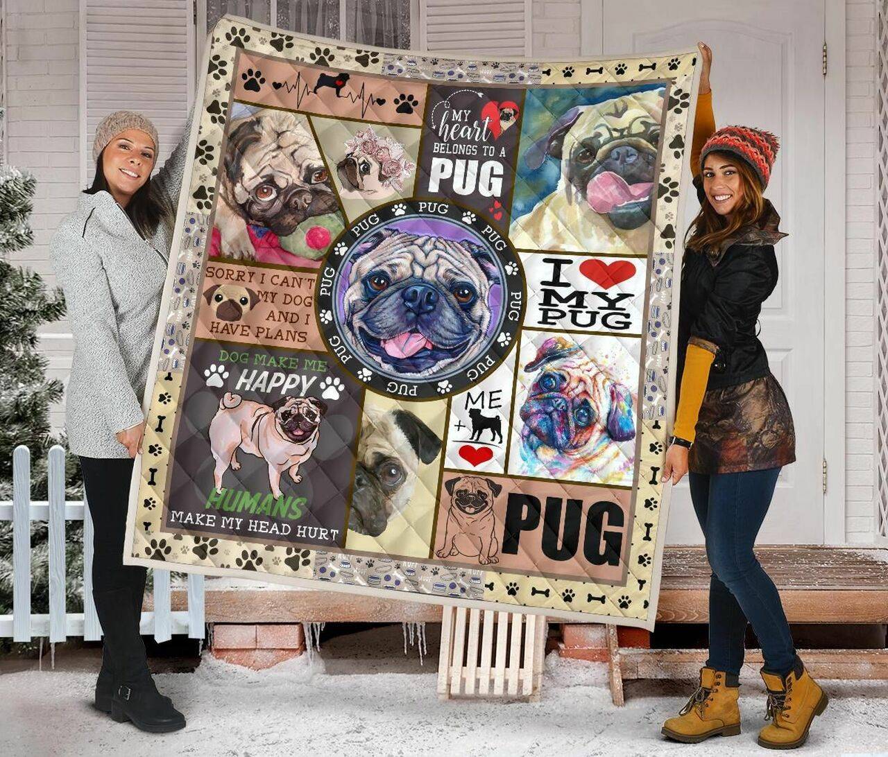 Pug Quilt Blanket Dhc09121604Dd and Home Decor