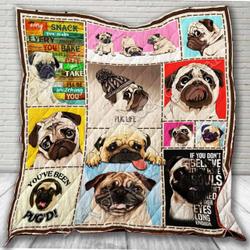 Pug Quilt Blanket Dhc13123802Vt and Home Decor