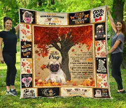 Pug Quilt Blanket Dhc13123967Vt and Home Decor