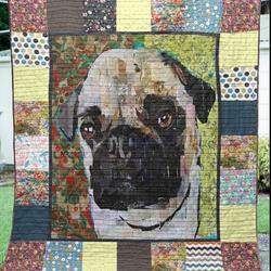 Pug The Pug Face Quilt Blanket Dhc020120259Td and Home Decor
