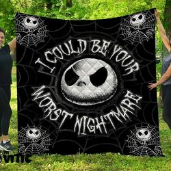 Pumpkin Skull Quilt Blanket 03793 and Home Decor