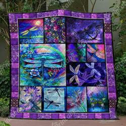 Purple Angels Dragonfly Blanket Vh09  Quilt and Home Decor