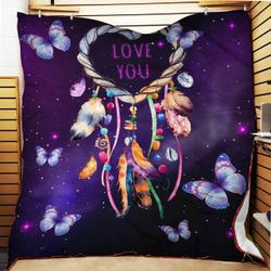 Purple Butterflies Dreamcatcher Quilt Tdhso and Home Decor
