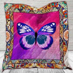 Purple Butterfly Quilt and Home Decor