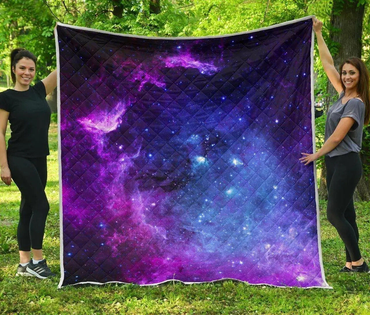 Purple Galaxy Space Blue Starfield Hur Quilt dd and Home Decor