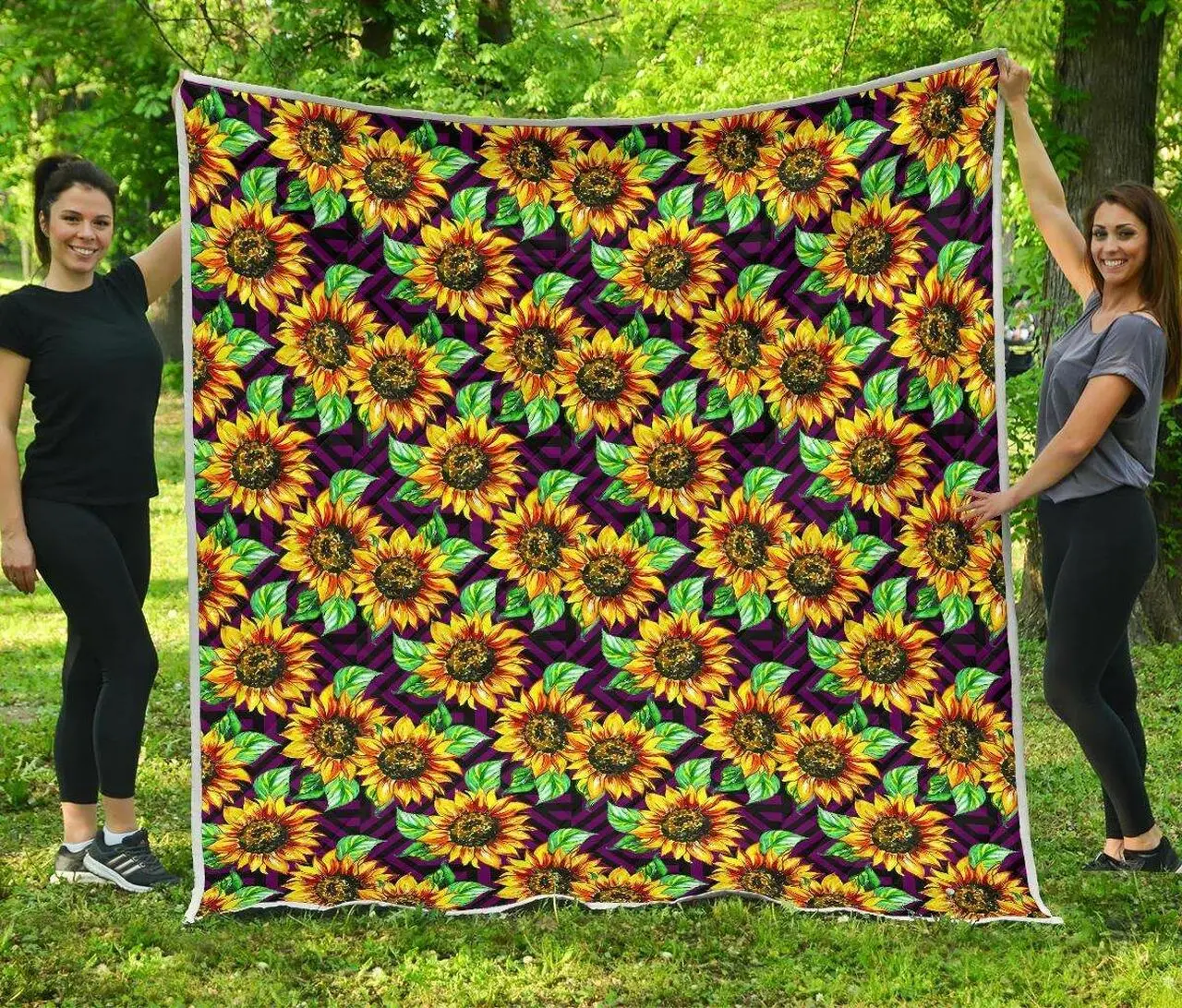 Purple Trippy Sunflower Cl17100503Mdq Quilt Blanket and Home Decor