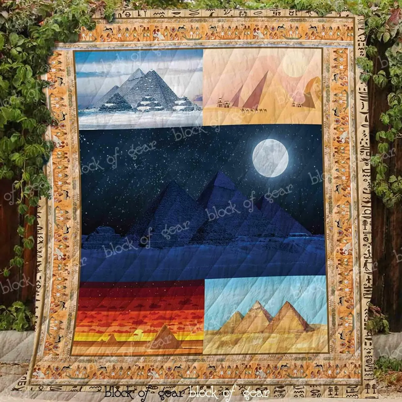 Pyramids And Desert Blanket Kc1807 Quilt and Home Decor
