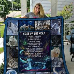Qd Code Of The Wolf Ver 2 Quilt Blanket and Home Decor