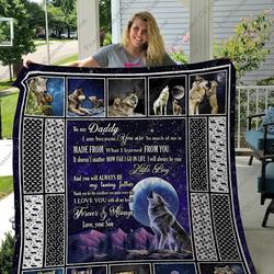 Qd Daddy Wolf Quilt Blanket and Home Decor