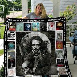 Qd Edgar Allan Poe Quilt Blanket and Home Decor