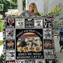 Qd Funny Cows Quilt Blanket and Home Decor