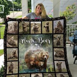 Qd Mama Bear Ver2 Quilt Blanket and Home Decor