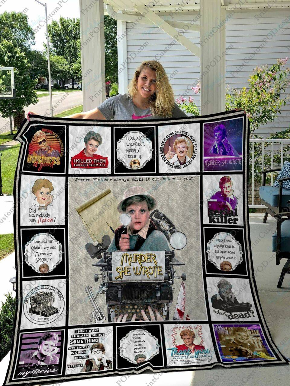 Qd Murder She Wrote Quilt Blanket and Home Decor