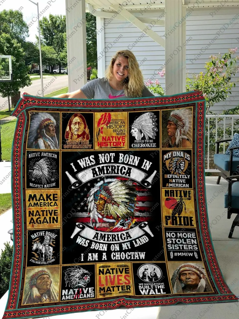 Qd Native American Quilt Blanket Ver 1 and Home Decor