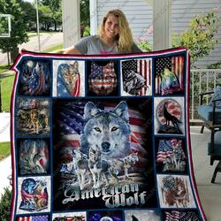 Qd Wolf America Quilt Blanket and Home Decor