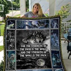 Qd Wolf Family Quilt Blanket and Home Decor