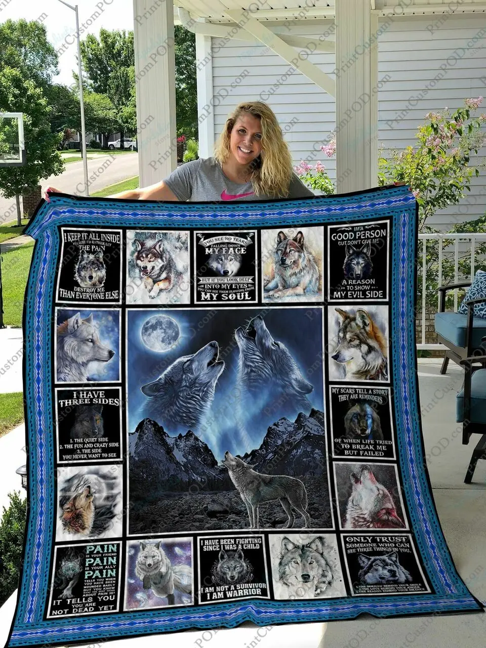 Qd Wolf Lovers Quilt Blanket and Home Decor
