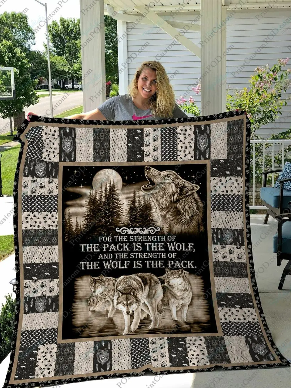Qd Wolf Pack Lovers Ver 5 Quilt Blanket and Home Decor