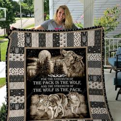 Qd Wolf Pack Lovers Ver 5 Quilt Blanket and Home Decor