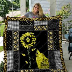 Qd Wolves You Are My Sunshine Quilt Blanket and Home Decor