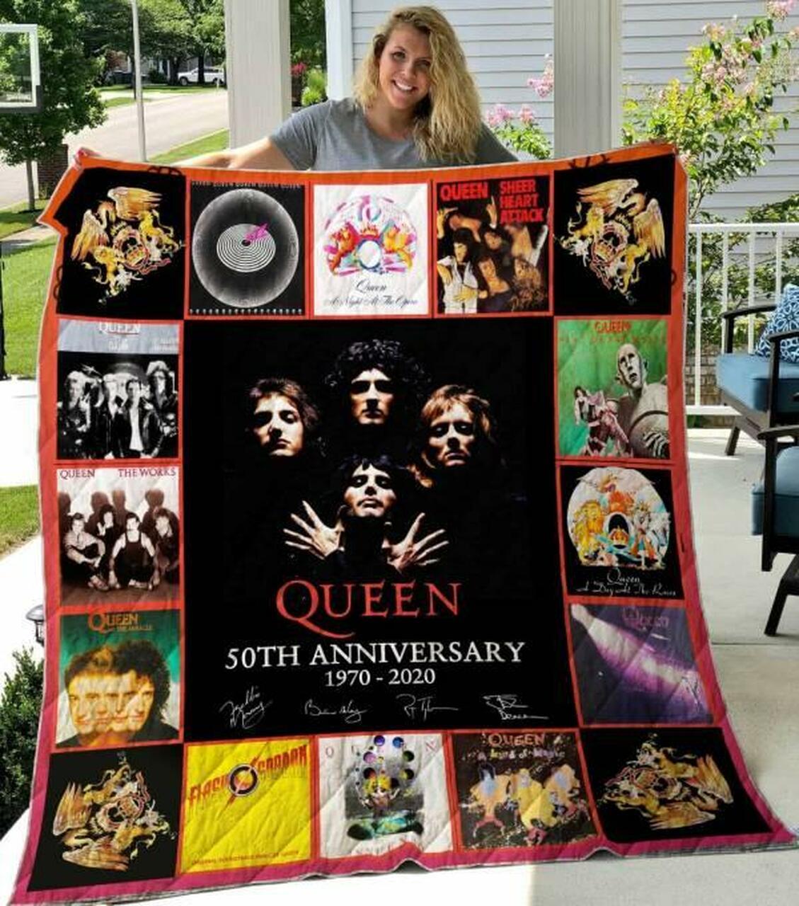 Queen 50Th Aniversary Quilt Blanket Limited Quilt Blanket and Home Decor