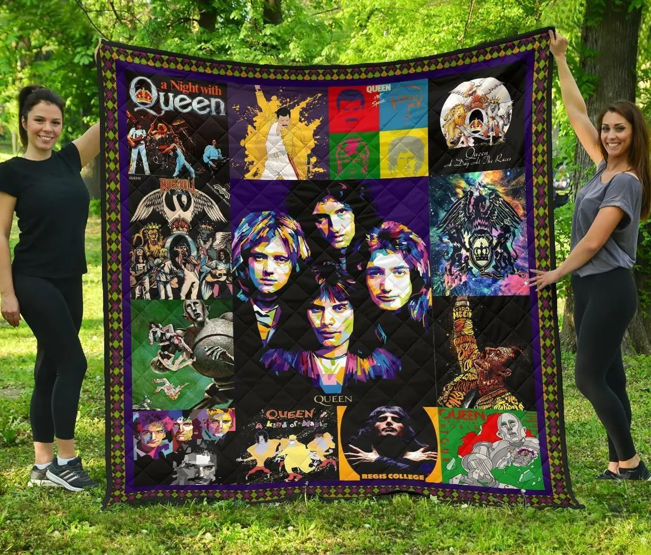 Queen Band Musics Fan Gift Idea Quilt and Home Decor