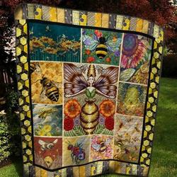 Queen Bee And Flower Quilt Blanket  Quilt and Home Decor