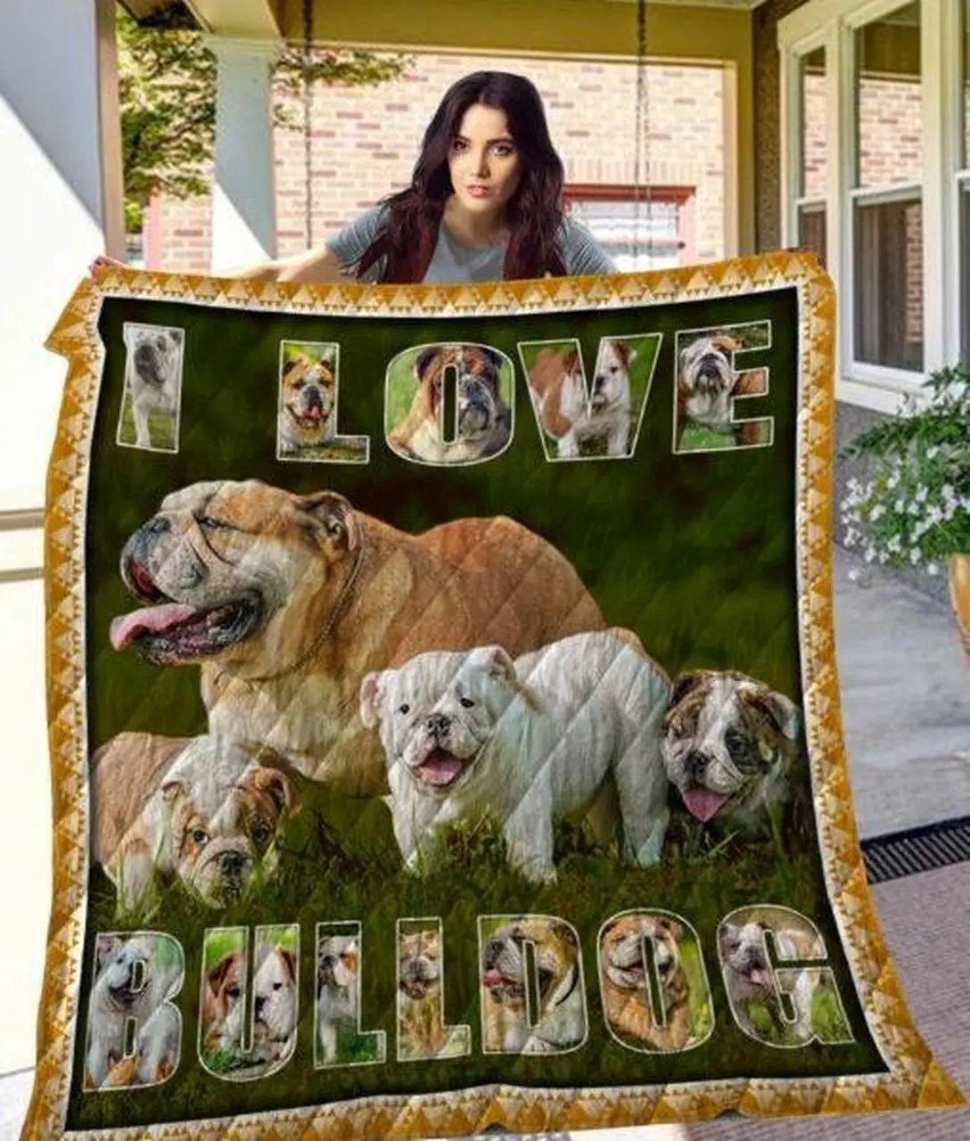 Quilt Blanket Ch Chdog1001 Bulldog and Home Decor