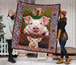 Quilt Blanket Cute Pig Printed Sk01 Dhc02012031Td and Home Decor