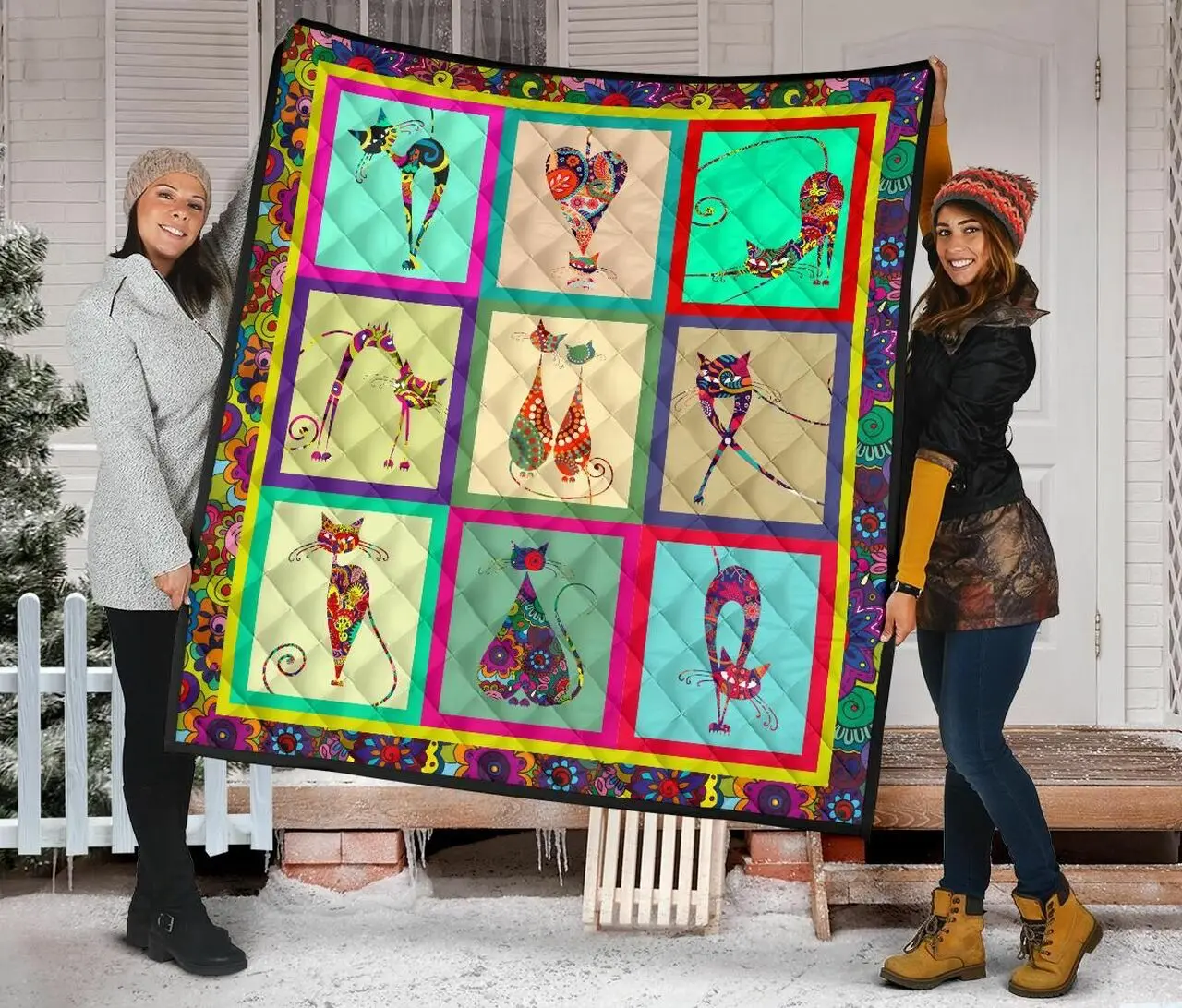 Quilt Blanket For Cat Lovers 03 Dhc131224Dd and Home Decor