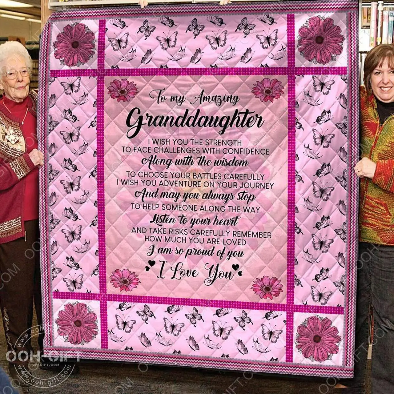 Quilt Granddaughter Grandma My Amazing Granddaughter Listen To Your Heart Quilt and Home Decor