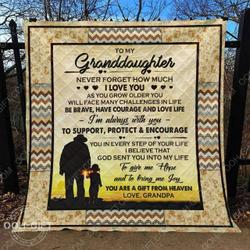 Quilt  Granddaughter Grandpa  You Are A Gift From Heaven  Love Grandpa  Quilt and Home Decor