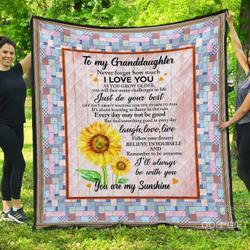 Quilt  Granddaughter  Never Forget How Much I Love You  Quilt and Home Decor