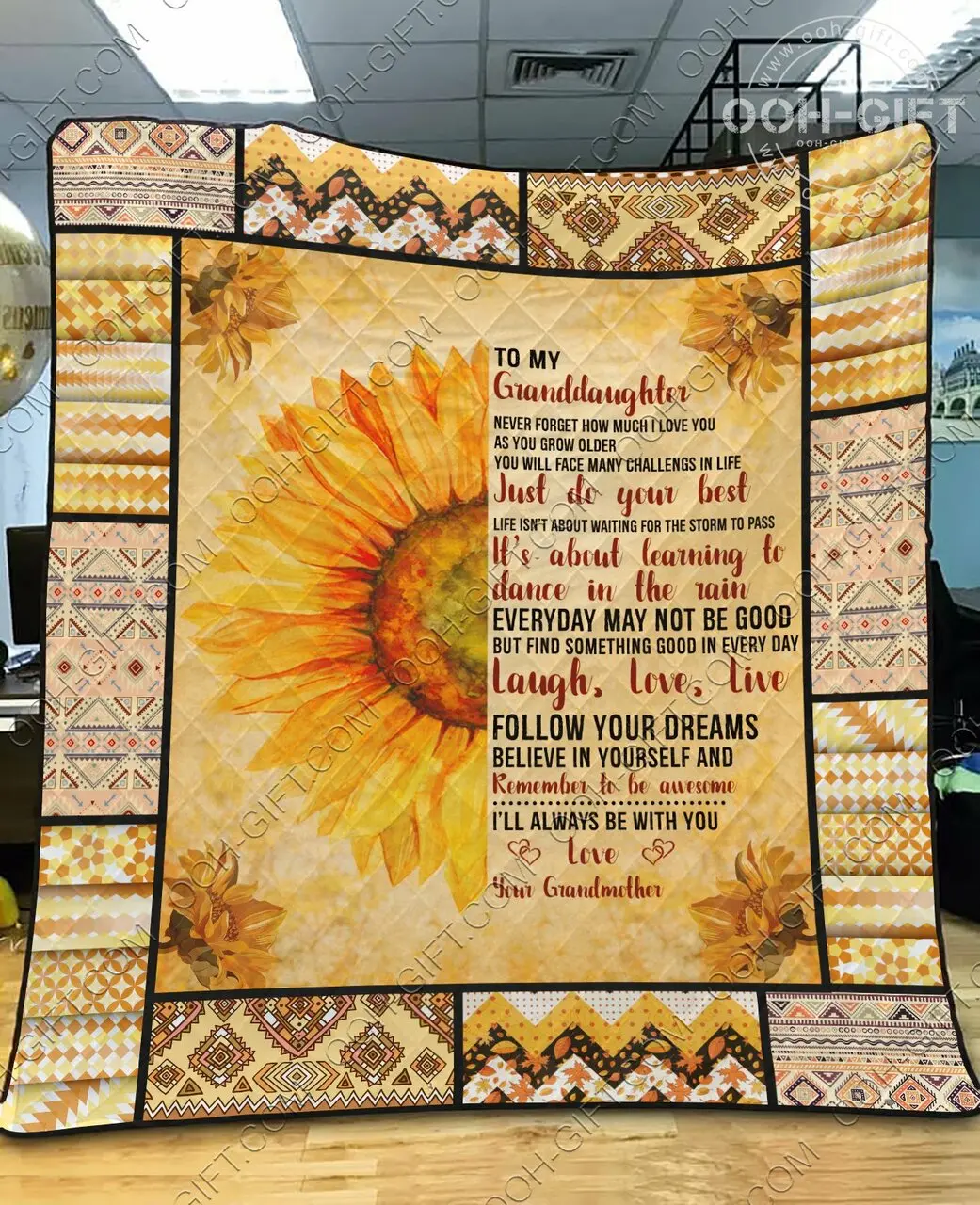 Quilt Granddaughter You Are My Sunshine Grandma Quilt and Home Decor
