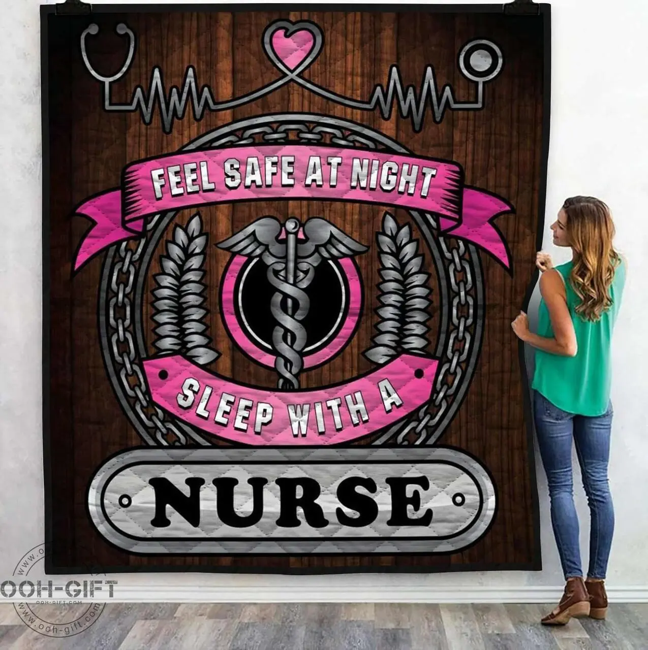 Quilt Veteran Feel Safe At Night Sleep With A Nurse Quilt and Home Decor