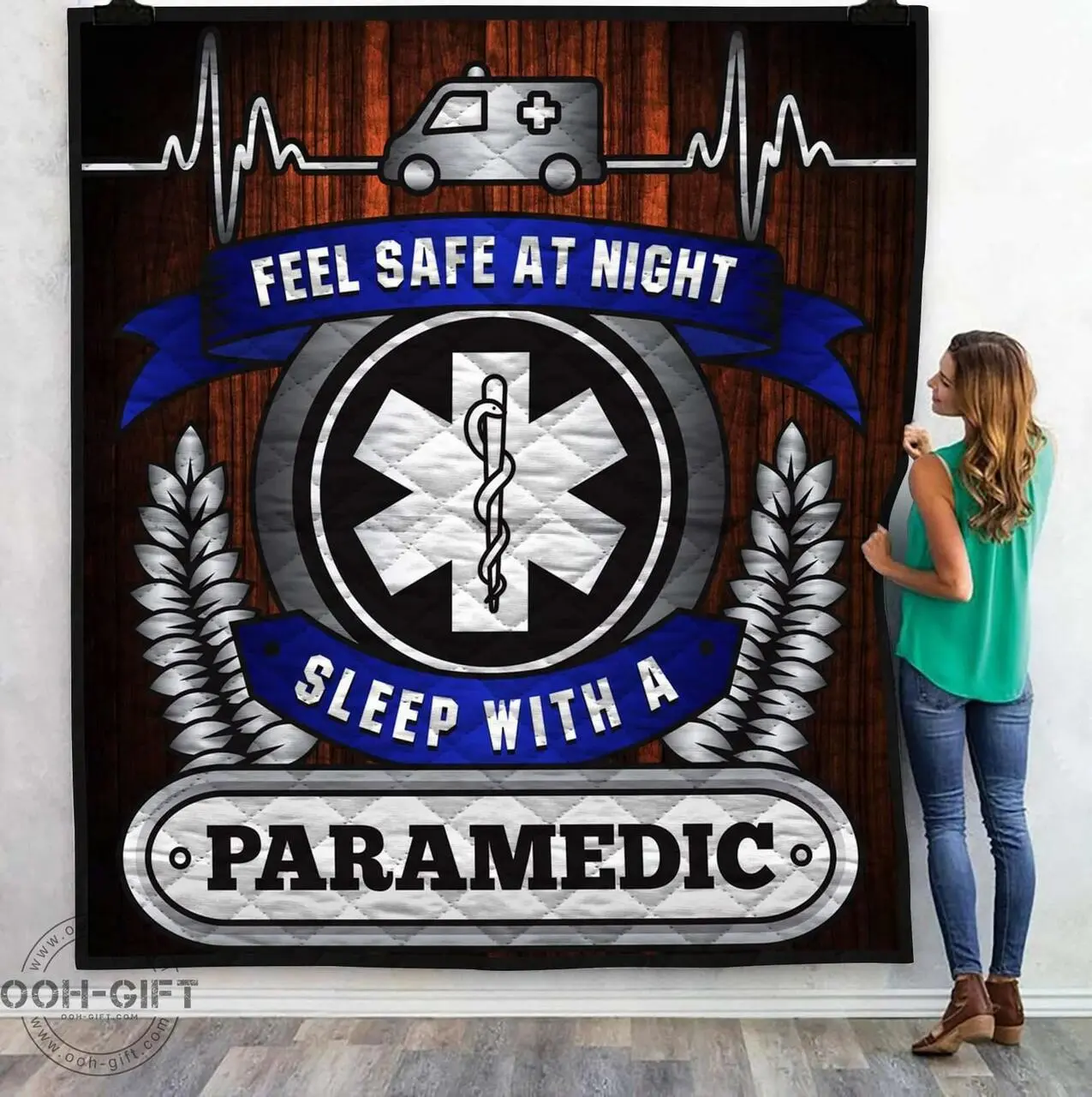 Quilt Veteran Feel Safe At Night Sleep With A Paramedic Quilt and Home Decor