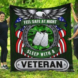 Quilt  Veteran  Feel Safe At Night Sleep With A Veteran  Quilt and Home Decor