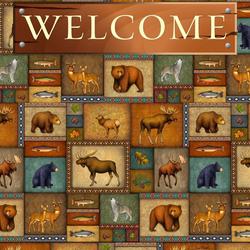 Quilted Wilderness Welcome Flag and Home Decor