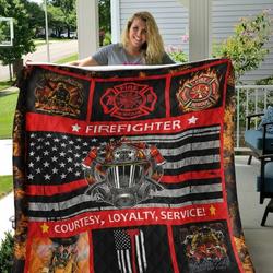 Quilts Firefighter Courtesy Loyalty Service Gacl46 and Home Decor