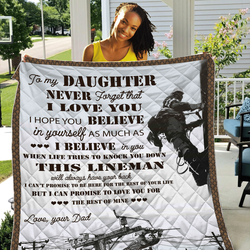 Quilts Lineman Dad To My Daughter Gacl15 and Home Decor