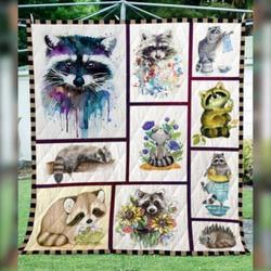 Raccoon Painting Cl22100447Mdq Quilt Blanket and Home Decor