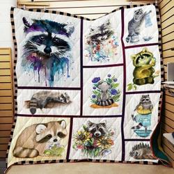 Raccoon Painting Quilt Blanket and Home Decor