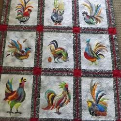 Radical Roosters Quilt Tdhls and Home Decor