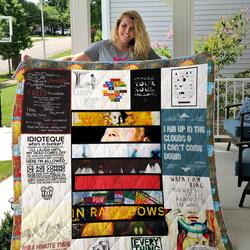 Radiohead Song Lyric Quilt Blanket      and Home Decor