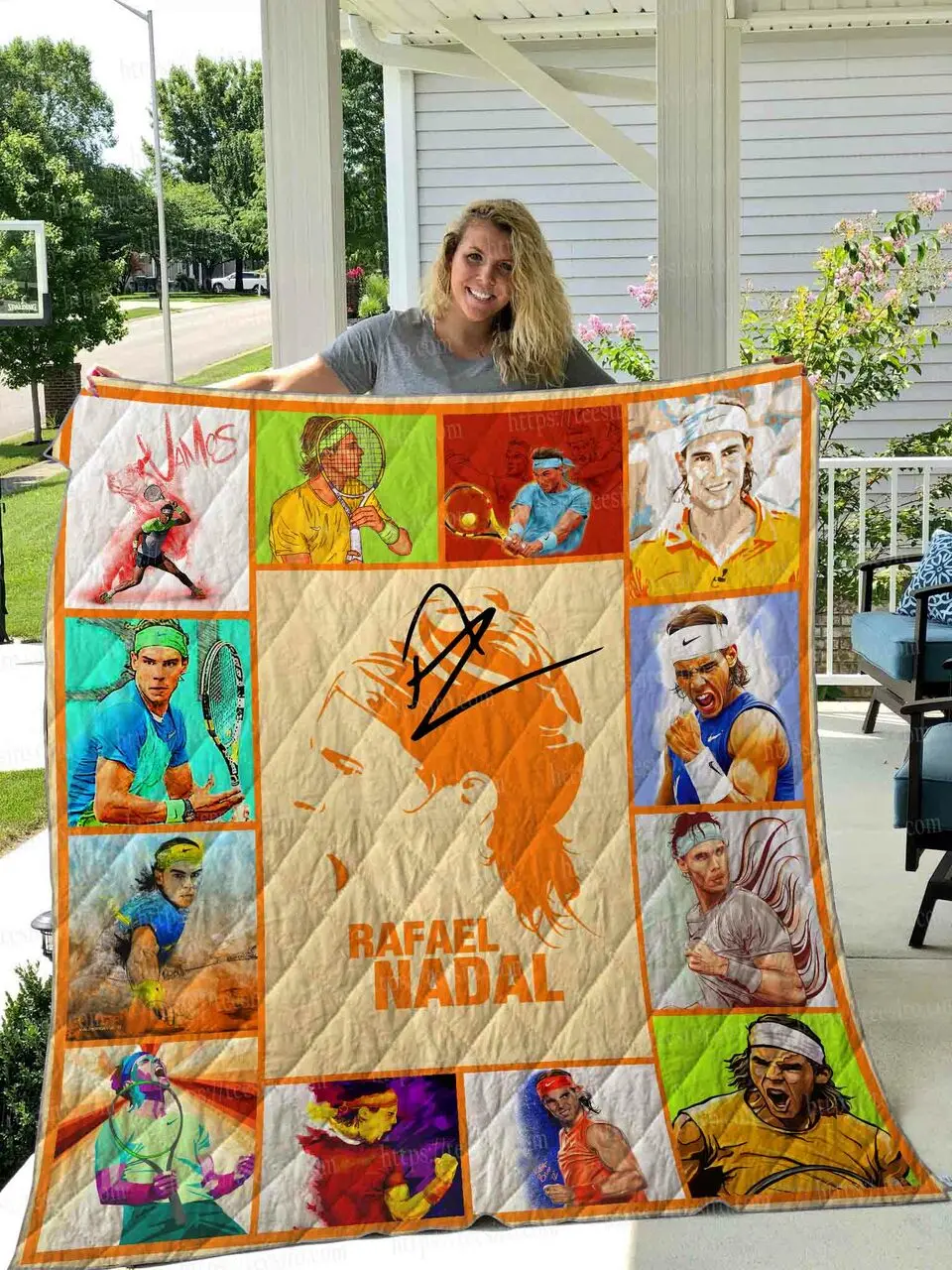 Rafael Nadal Quilt Blanket 02 and Home Decor