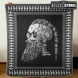 Ragnar Skull Viking Cl2100419Mdq Quilt Blanket and Home Decor