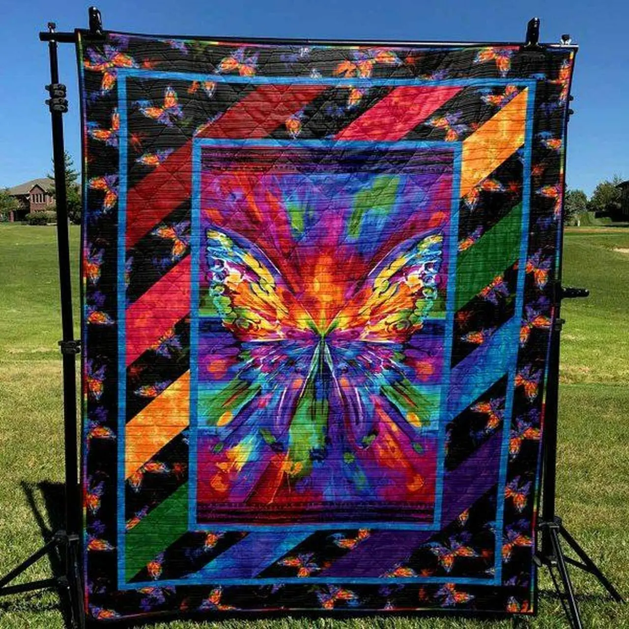 Rainbow Butterfly Quilt Blanket Ypm0 Quilt and Home Decor