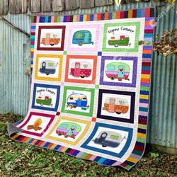 Rainbow Campers Quilt Cd024  Quilt and Home Decor
