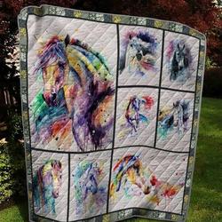 Rainbow Horse 2 Quilt Blanket  Quilt and Home Decor